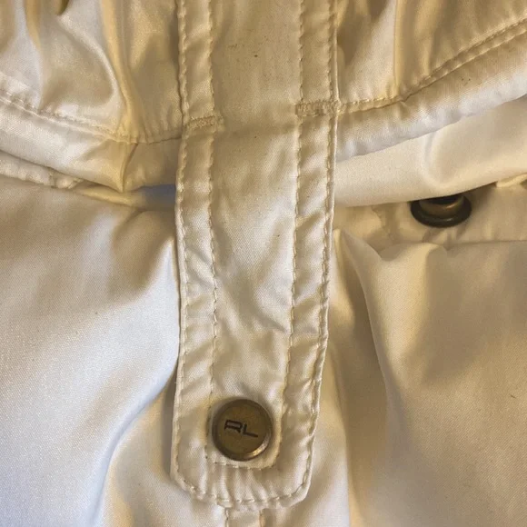 Polo Ralph Lauren Children Cream Colored Down Puffer Vest Girls Size Lar…